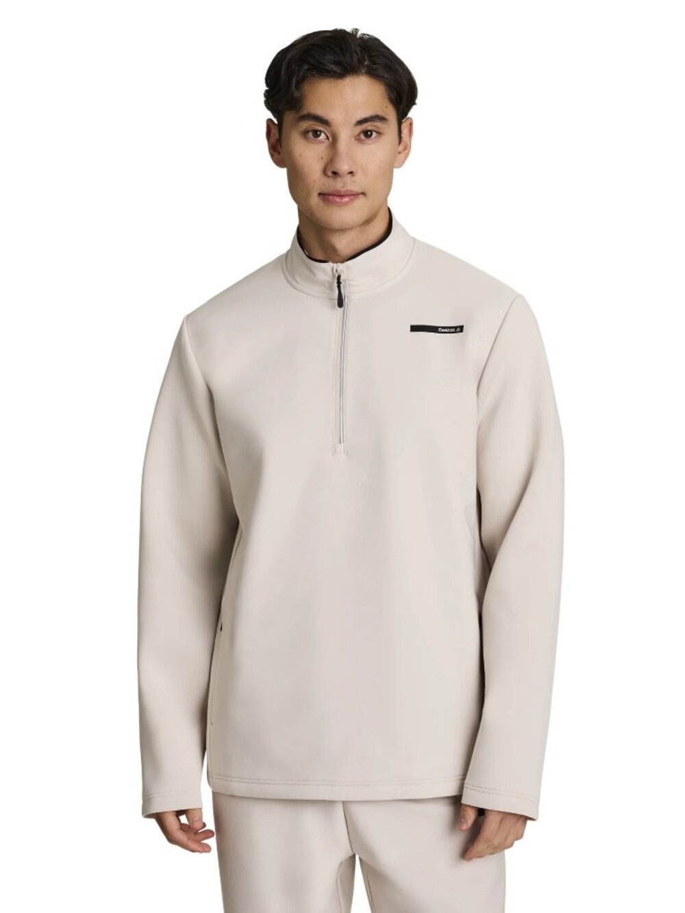 NEW Men's Reebok Commuter Hybrid 1/4 Zip Pullover Size L Pumice Stone